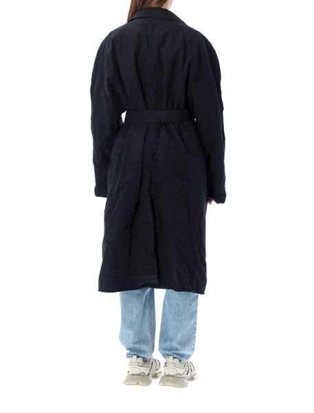 Close-up of Balenciaga outerwear hardware and fine stitching