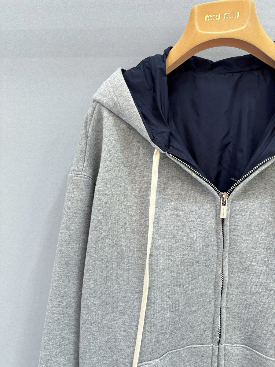 Hoodies- Miu M Zip Hoodie Premium Designer Casual Hoodie
