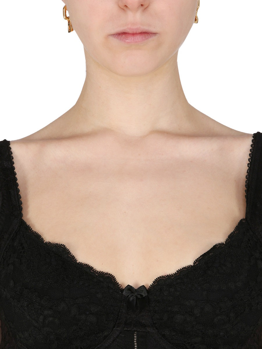 Balenciaga T-Shirts- BALENCIAGA Fitted Lace Top Casual Everyday Designer Tee