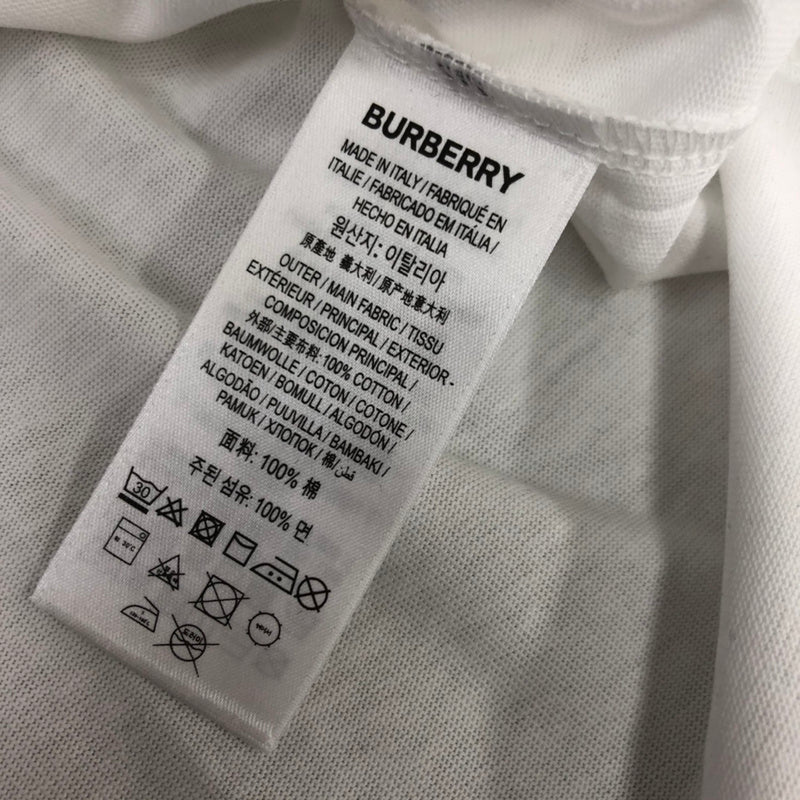 Close-up of Burberry t-shirt craftsmanship