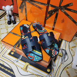 Hermès Chocolate Brown Crisscross Strap Sandals - Sole Detail View