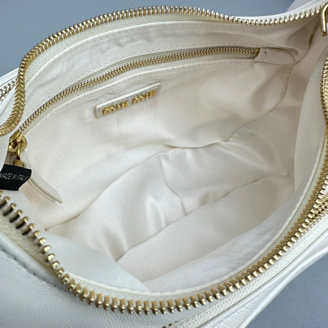 Bags- Miu M Pocket Nappa Leather Bag Premium Designer Shoulder Bag