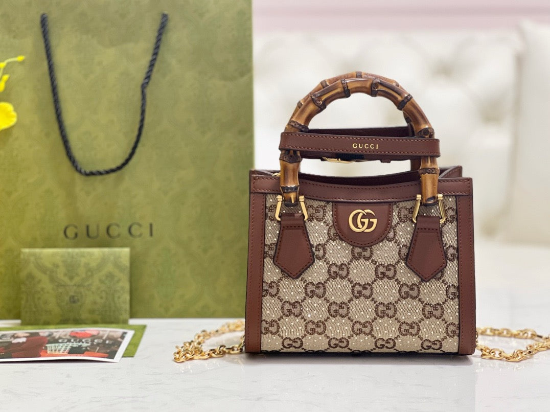 Gucci Bags- Gucci Diana Crystals Small Tote Bag Elegant Everyday Designer Handbag
