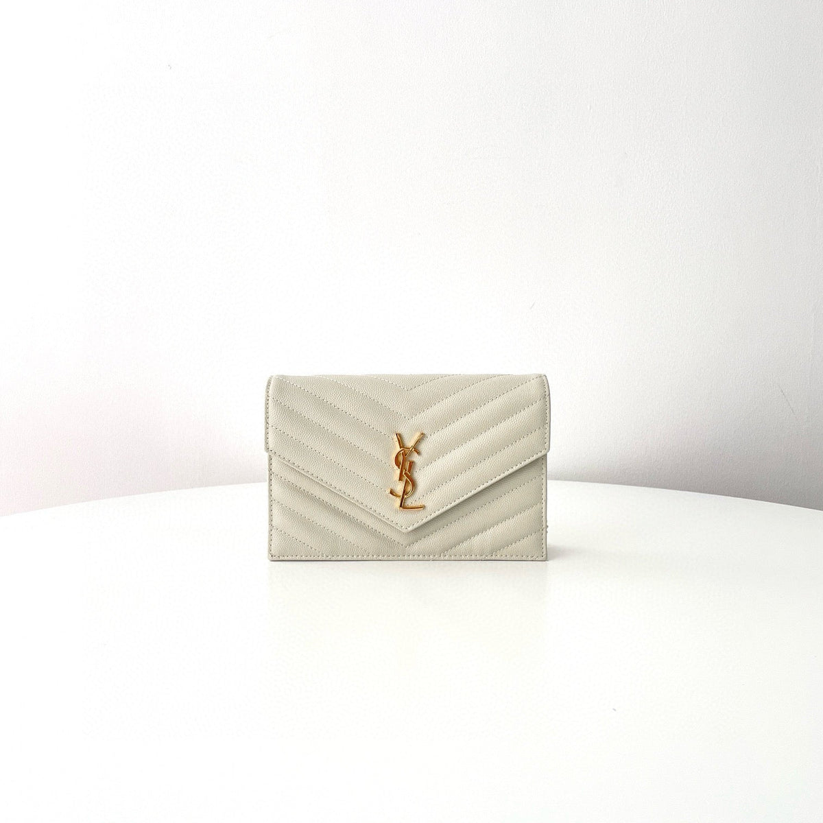 Saint Laurent Wallets- Saint Laurent Cassandre Envelope Wallet On Chain Compact Luxury Card Wallet