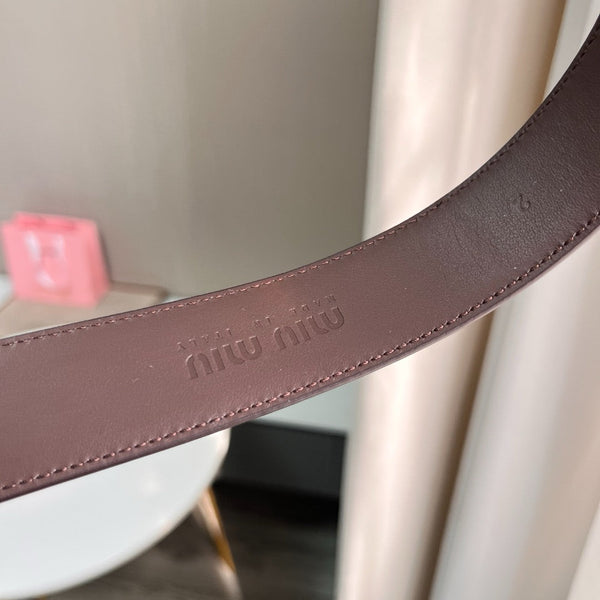 Belts- Miu M Belt 3.5 Cm Classic Everyday Designer Belt