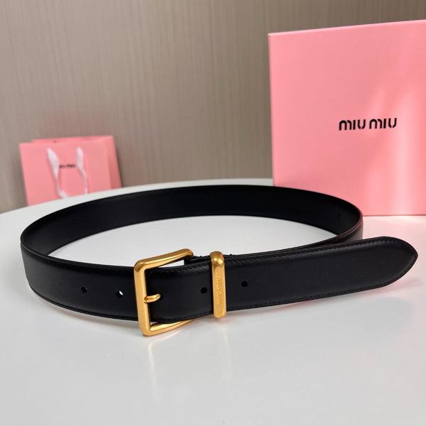 Belts- Miu M Belt 3.5 Cm Classic Everyday Designer Belt