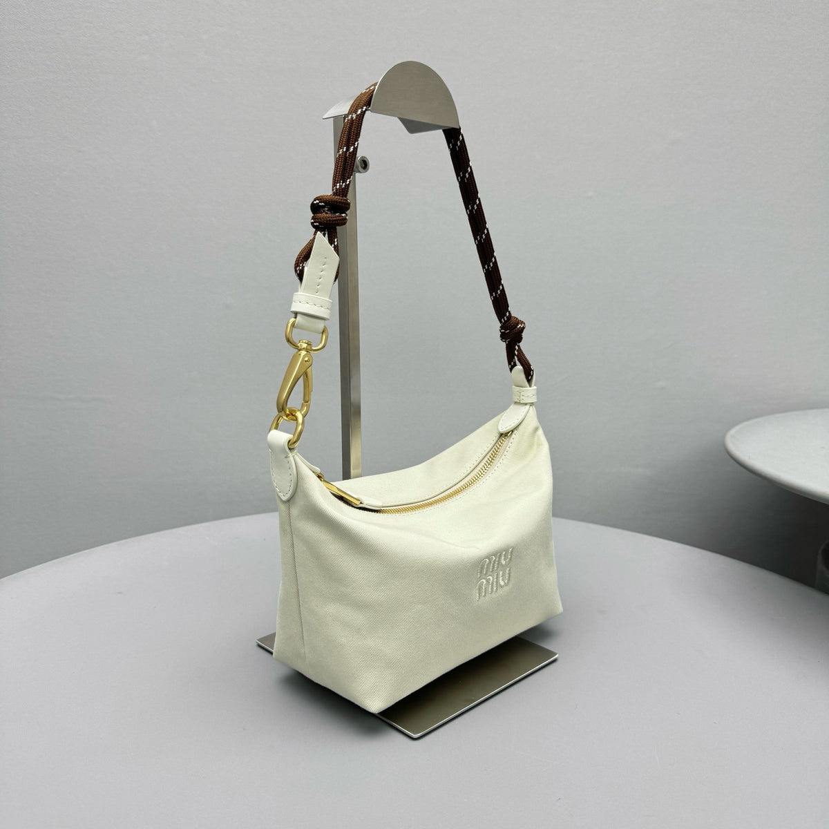Bags- Miu M Gabardine Pouch Luxury Designer Leather Handbag