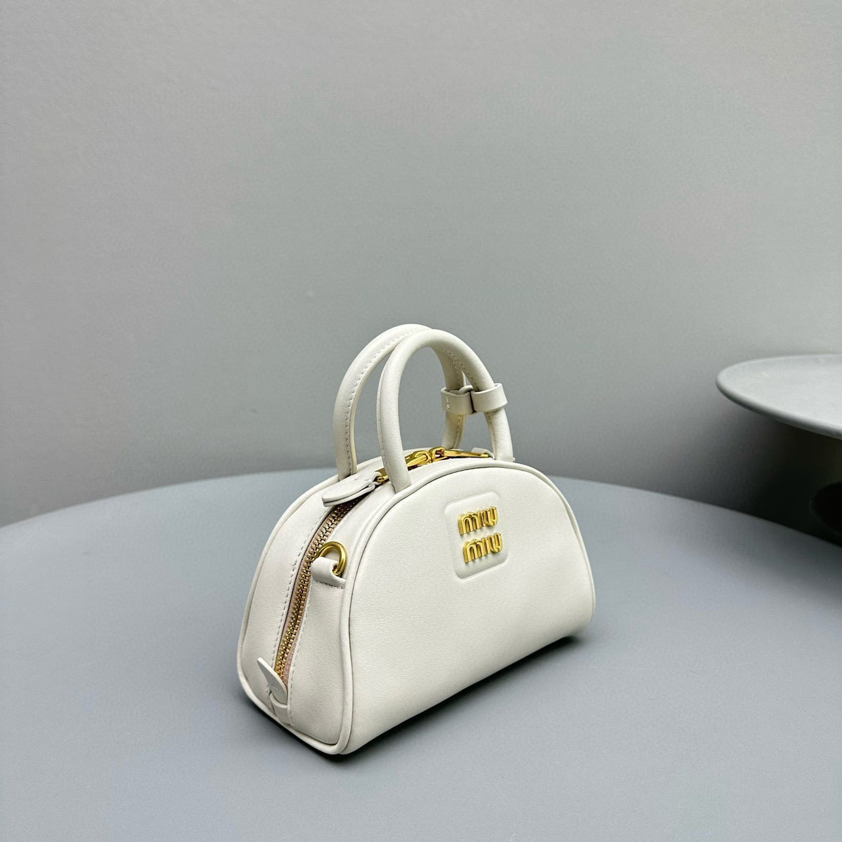 Bags- Miu M Leather Top Handle Bag Luxury Designer Leather Handbag