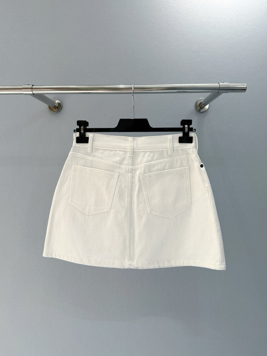 Skirts- Cel Denim Skirt Chic Everyday Designer Skirt