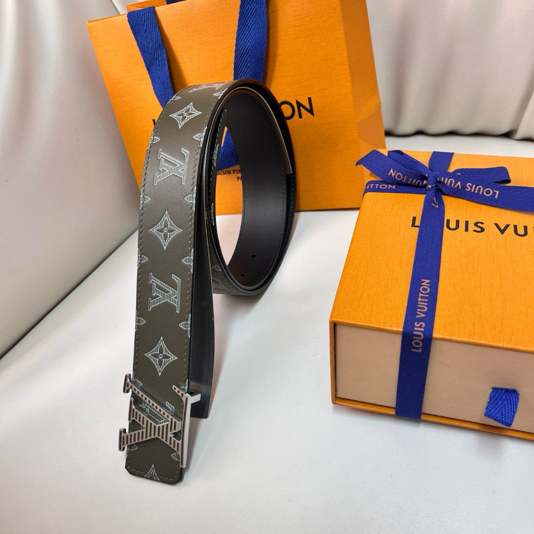 Louis Vuitton Belts- Louis Vuitton Lou Belt 4.0 Cm Premium Leather Designer Belt