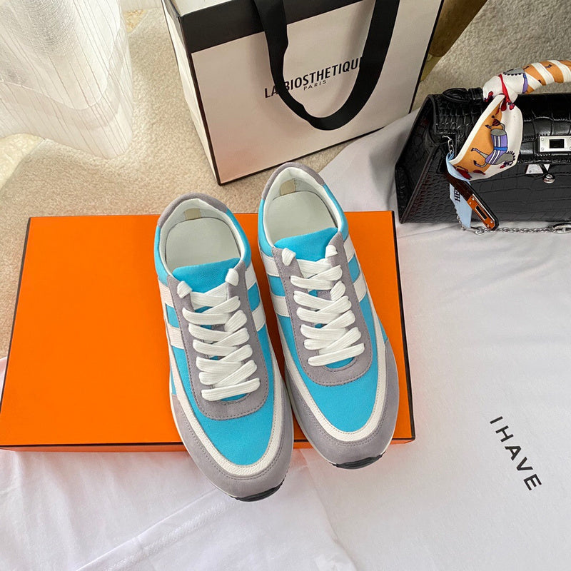 Hermès White Chunky Platform Sneakers - Lifestyle Styling Shot