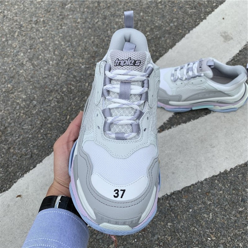 Balenciaga Grey Chunky Platform Sneakers - Lifestyle Styling Shot
