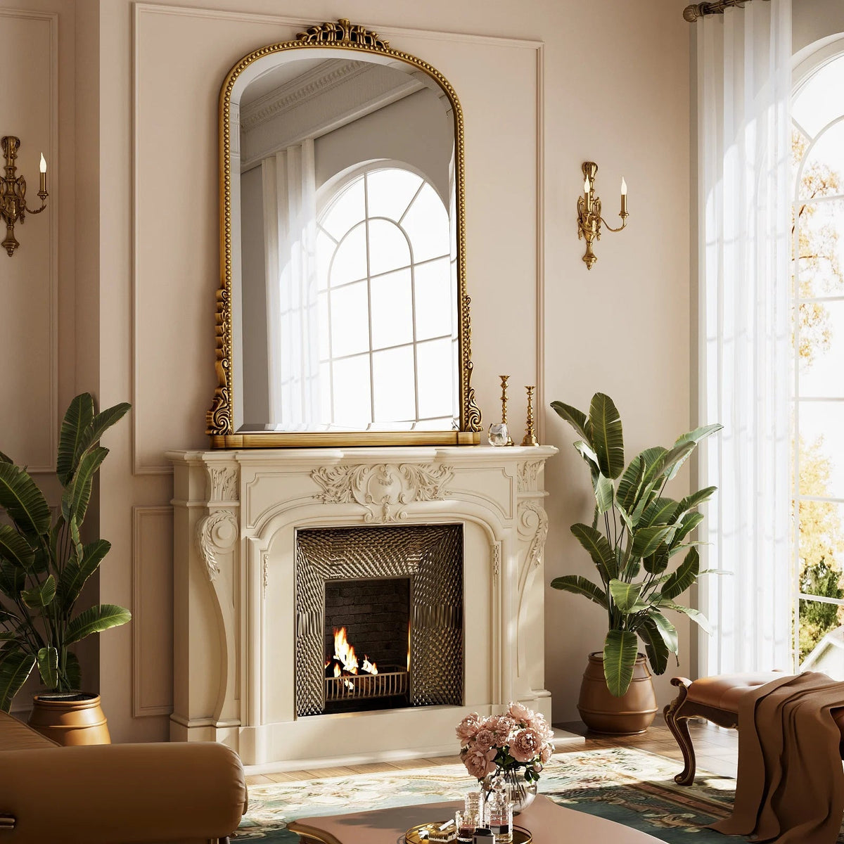 40"X 28" Arched Vanity Mirror Decor Wall Mirror for Bathroom