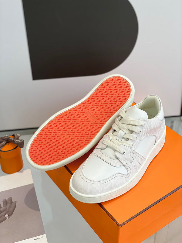Hermès Grey Loafer Flats - Back View