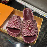 Louis Vuitton Burgundy Low-Top Sneakers - Close-Up Texture View