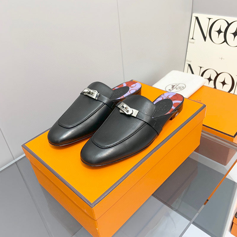 Hermès White Slide Sandals - Lifestyle Styling Shot