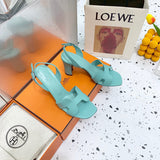 Hermès Beige Slide Sandals - Sole Detail View