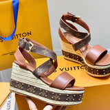 Louis Vuitton shoes Style 382 - close-up of iconic logo design