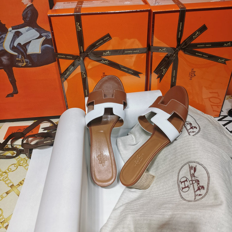 Hermès Camel Crisscross Strap Sandals - Lifestyle Styling Shot