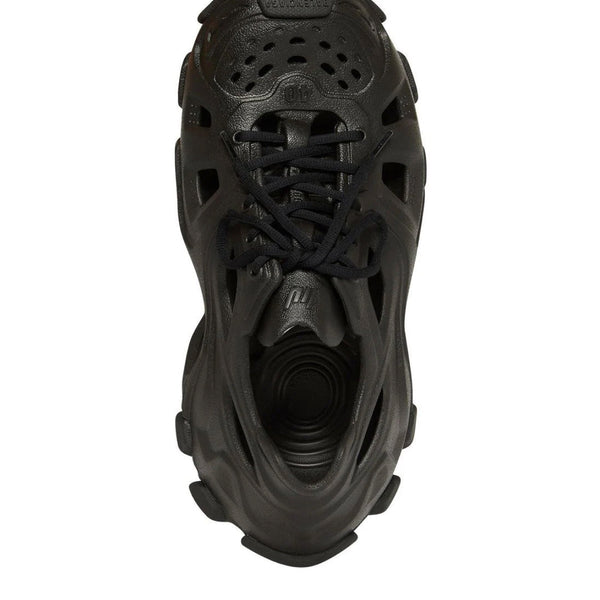 Close-up of Balenciaga sneakers hardware and fine stitching