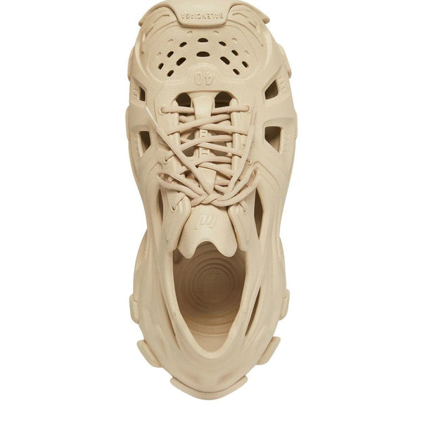 Close-up of Balenciaga sneakers hardware and fine stitching