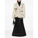 Close-up of Balenciaga coats hardware and fine stitching