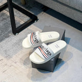 Balenciaga Burgundy Platform Sandals - Sole Detail View