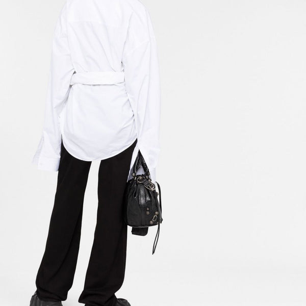 Close-up of Balenciaga t-shirts & tops hardware and fine stitching