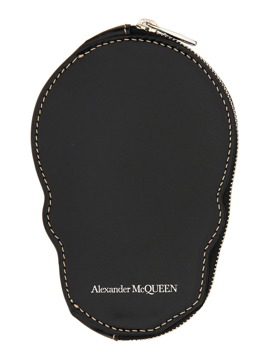 Alexander McQueen Wallets? Alexander Mcqueen Men Skull Card Holder Elegant Everyday Leather Wallet