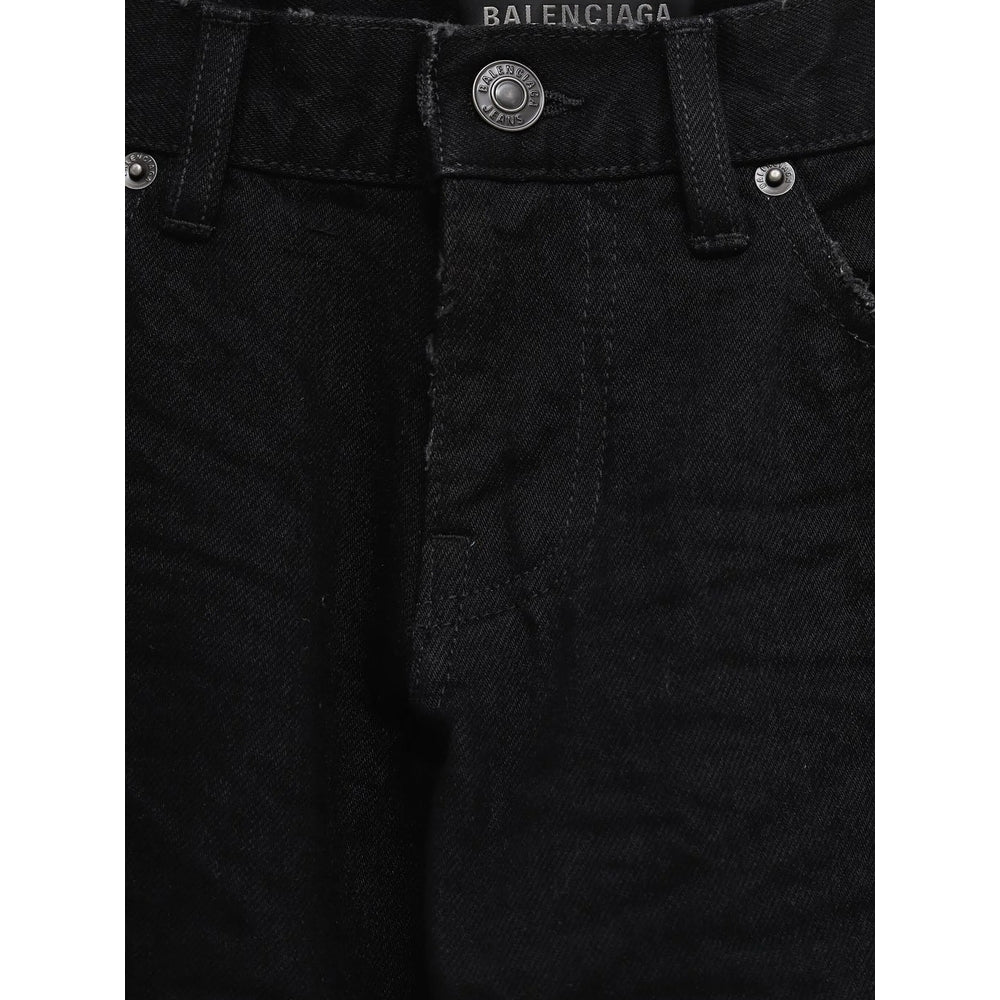 Balenciaga Jeans? Balenciaga Black Denim - Wide-Leg Jeans Men Classic Everyday Designer Jeans