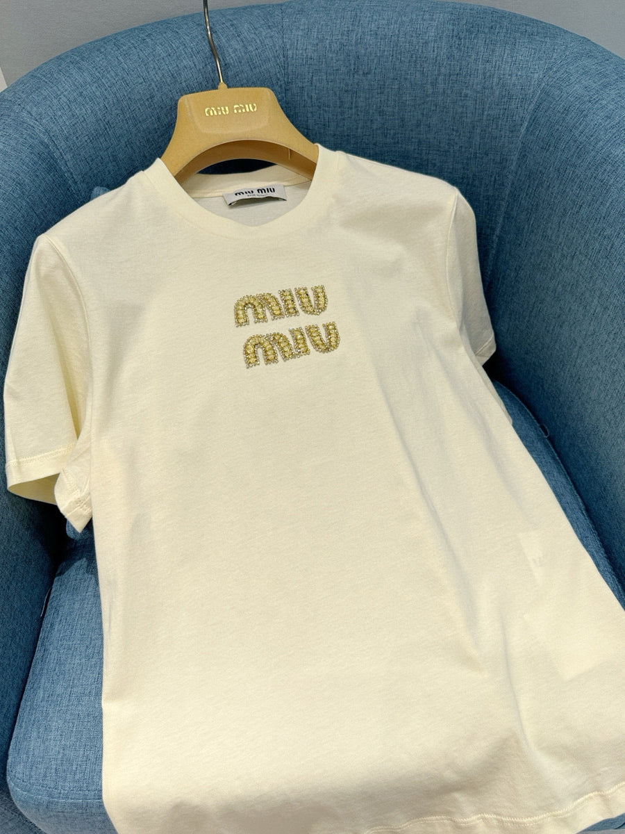 T-Shirts- Miu M T-shirt Premium Designer Cotton T-Shirt