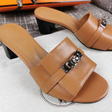 Hermès Camel Crisscross Strap Sandals - Close-Up Texture View