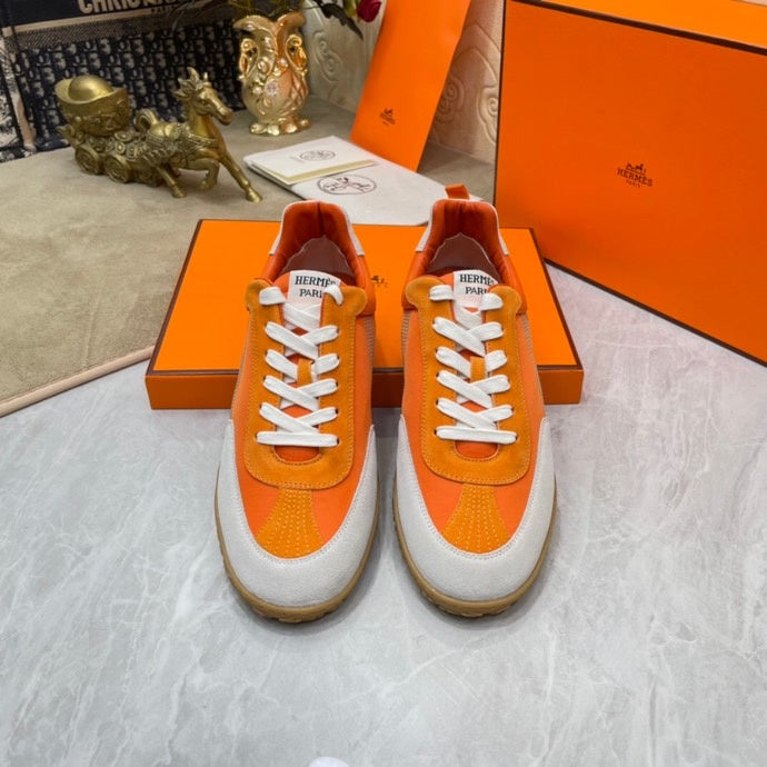 Hermès Camel Pointed-Toe Flats - Lifestyle Styling Shot