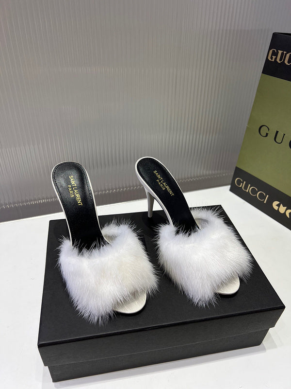 Close-up of Saint Laurent shoes craftsmanship