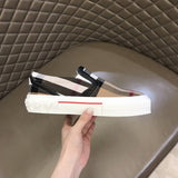 Burberry Burgundy Bow-Detail Flats - Sole Detail View