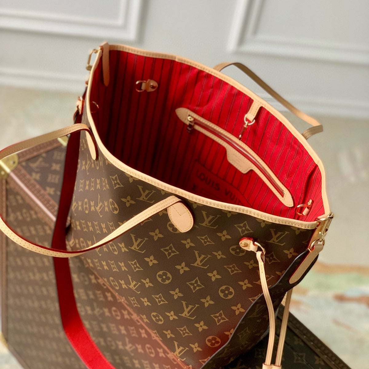 Louis Vuitton Bags- Louis Vuitton Lou Neverfull Inside Out Mm Tote Bag Elegant Everyday Designer Handbag