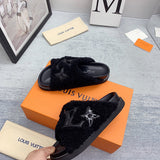 Louis Vuitton Grey Platform Heels - Back View