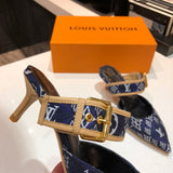 Louis Vuitton Camel Platform Heels - Detail Shot of Craftsmanship