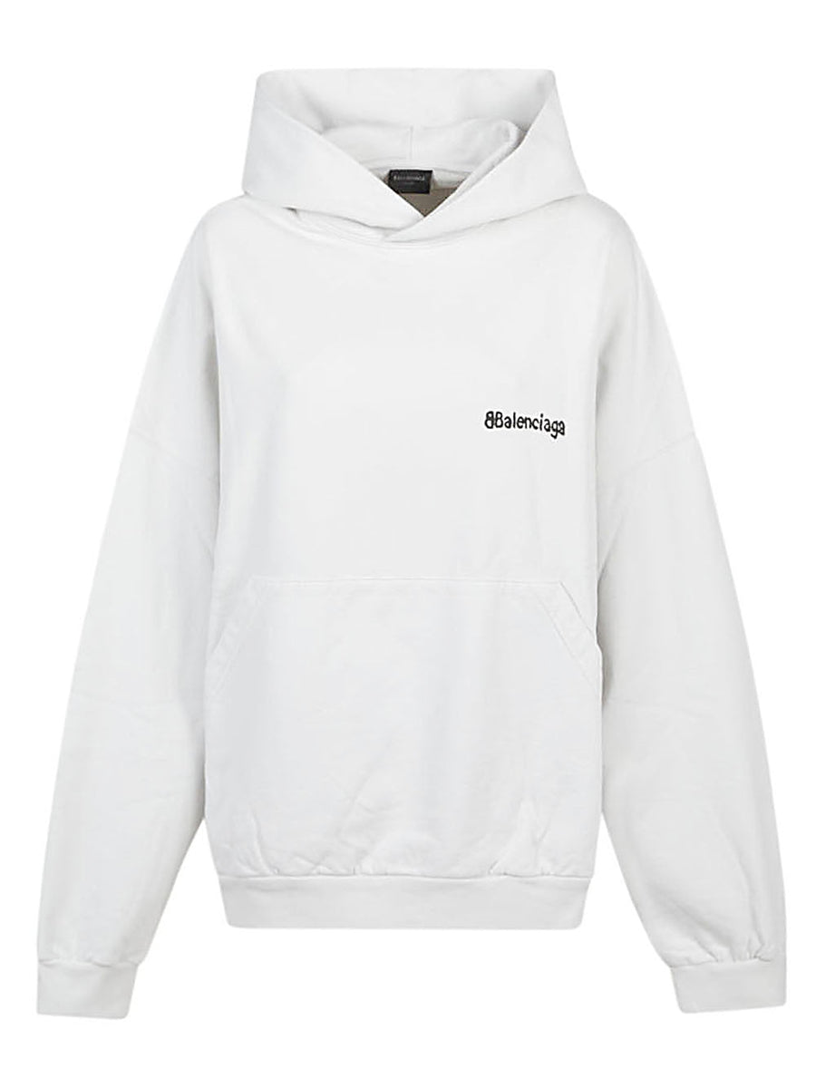 Balenciaga Hoodies? BALENCIAGA Cotton Hoodie with Logo - FW23 Comfortable Luxury Streetwear Hoodie