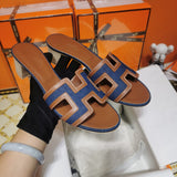 Hermès Chocolate Brown Platform Sandals - Heel Detail View