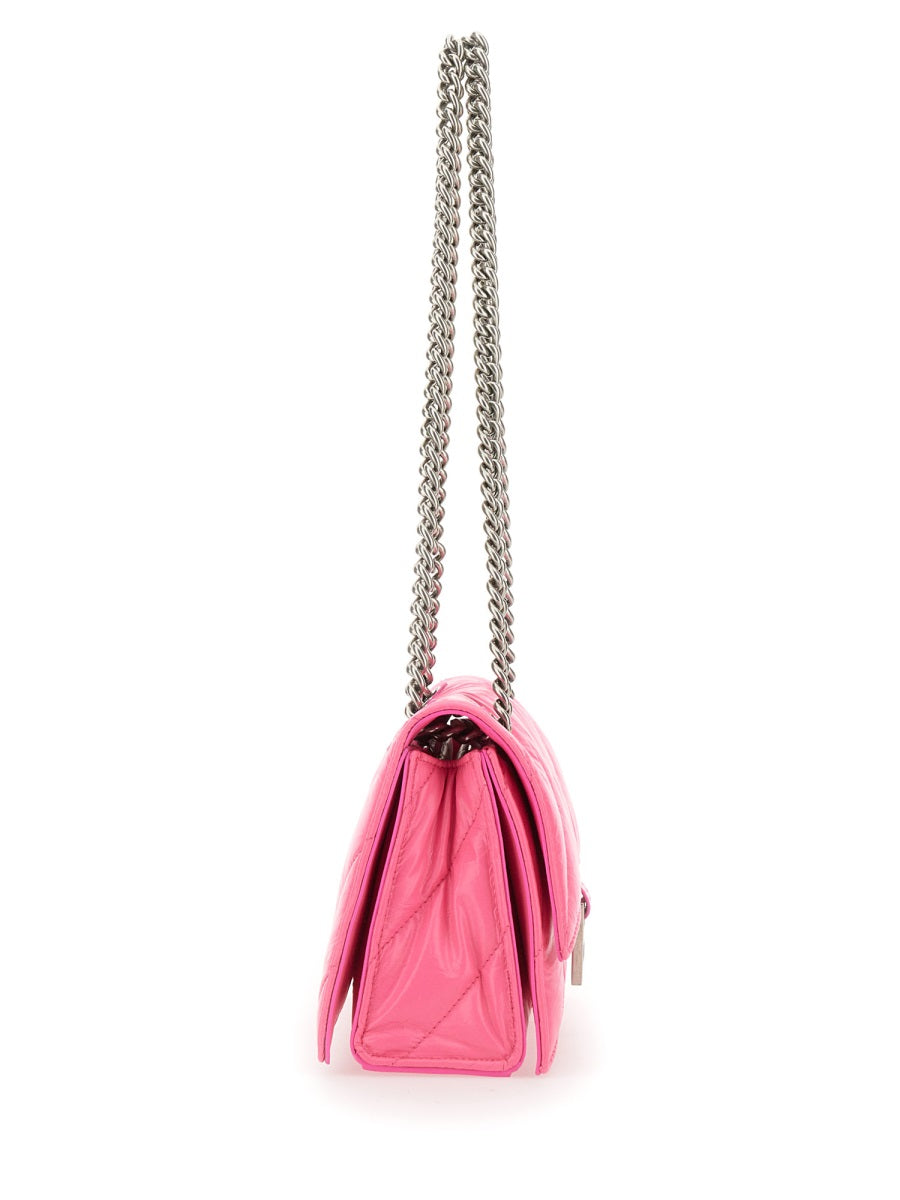Close-up of Balenciaga shoulder bags hardware and fine stitching