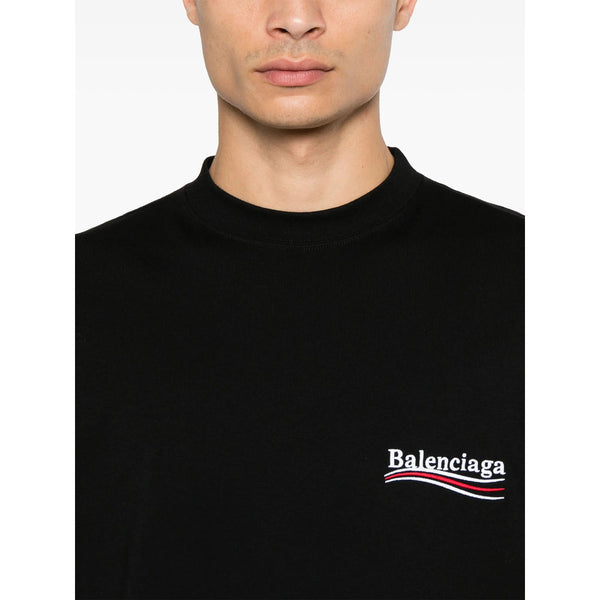 Close-up of Balenciaga tee shirts hardware and fine stitching