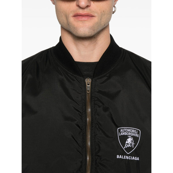 Close-up of Balenciaga jackets hardware and fine stitching