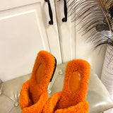 Hermès Camel Slide Sandals - Heel Detail View