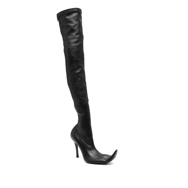 Close-up of Balenciaga boots & booties hardware and fine stitching