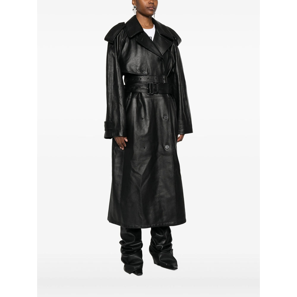 Balenciaga Accessories- Balenciaga Black Coats - Leather Coats Women Luxury Designer Fashion Accessory