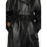 Close-up of Balenciaga coats hardware and fine stitching