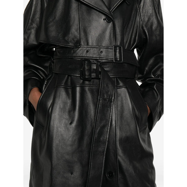 Close-up of Balenciaga coats hardware and fine stitching