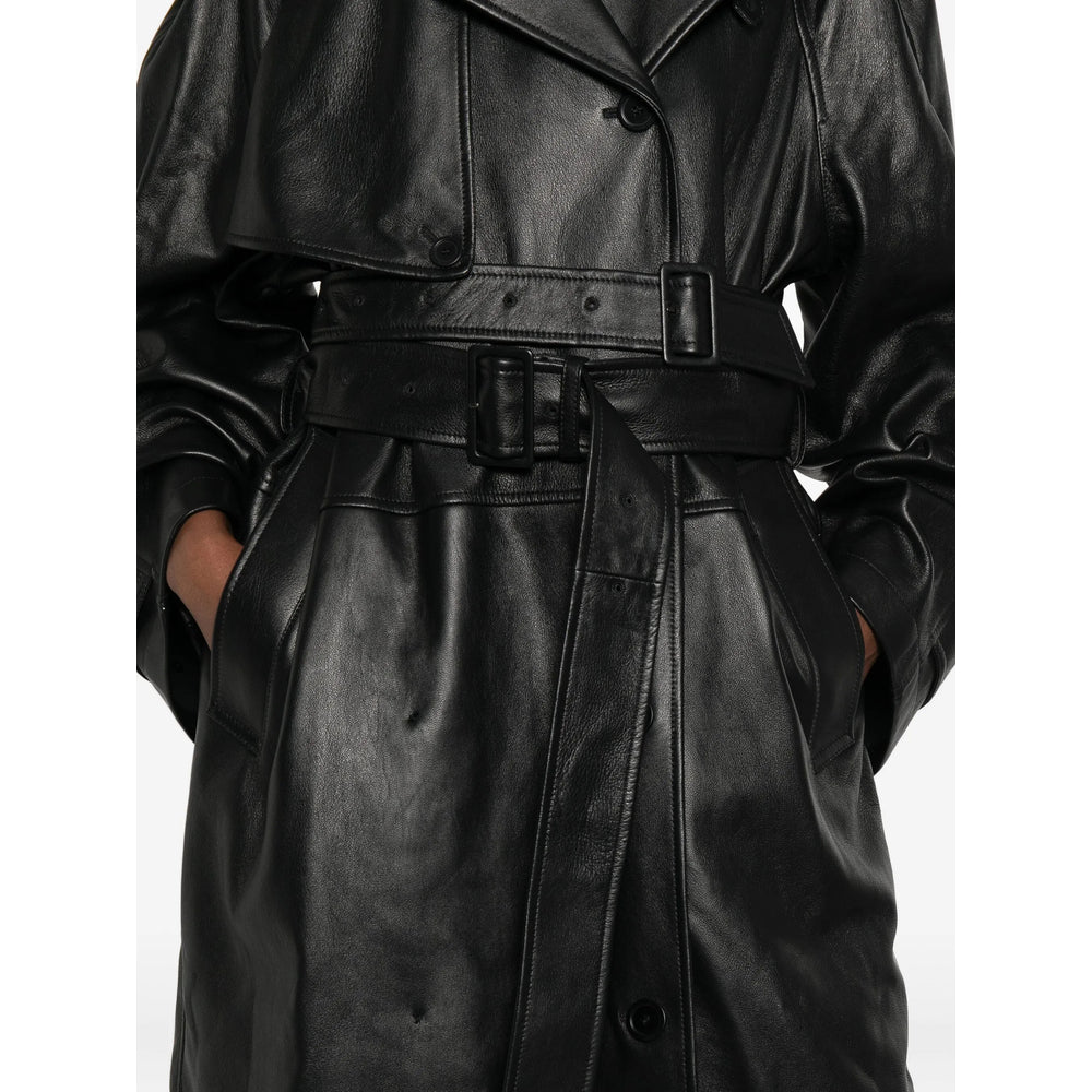 Balenciaga Accessories- Balenciaga Black Coats - Leather Coats Women Luxury Designer Fashion Accessory