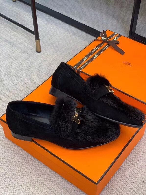 Hermes shoes Style 399 - texture and material detail (alternate angle)